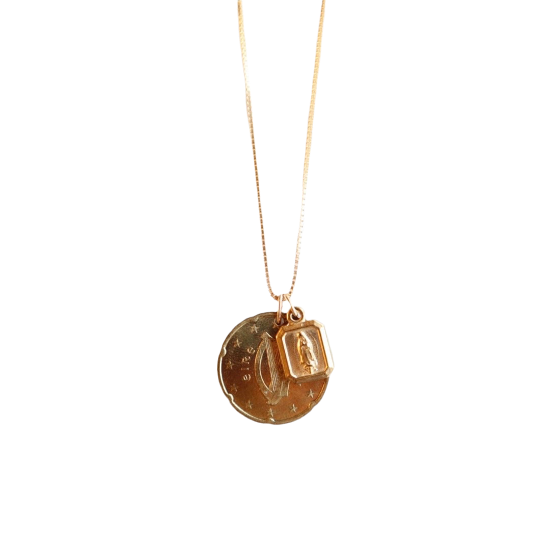 Ireland 50 Cent Euro Coin + Mary Pendant