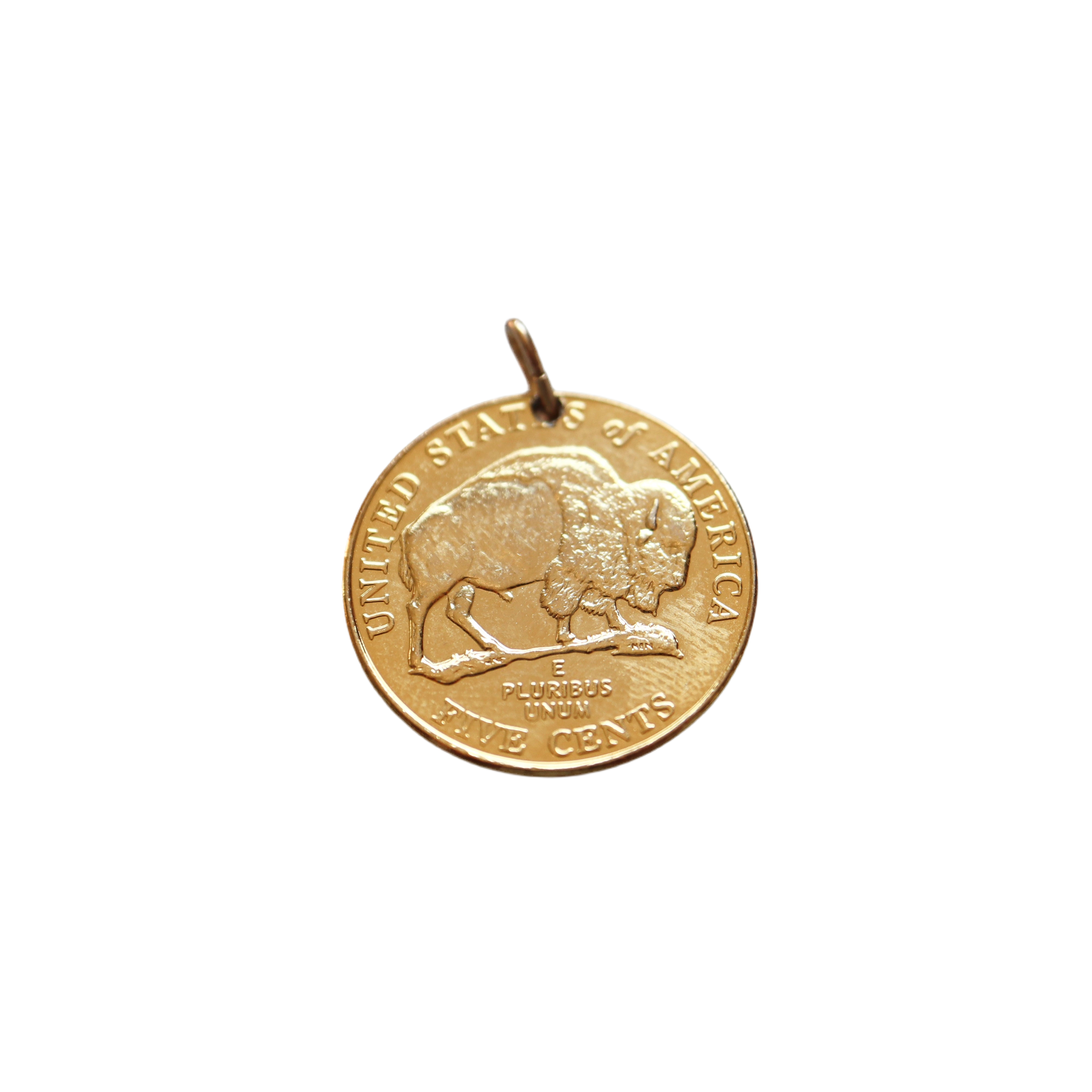 United States | 24K Gold Plated Buffalo Nickel Pendant