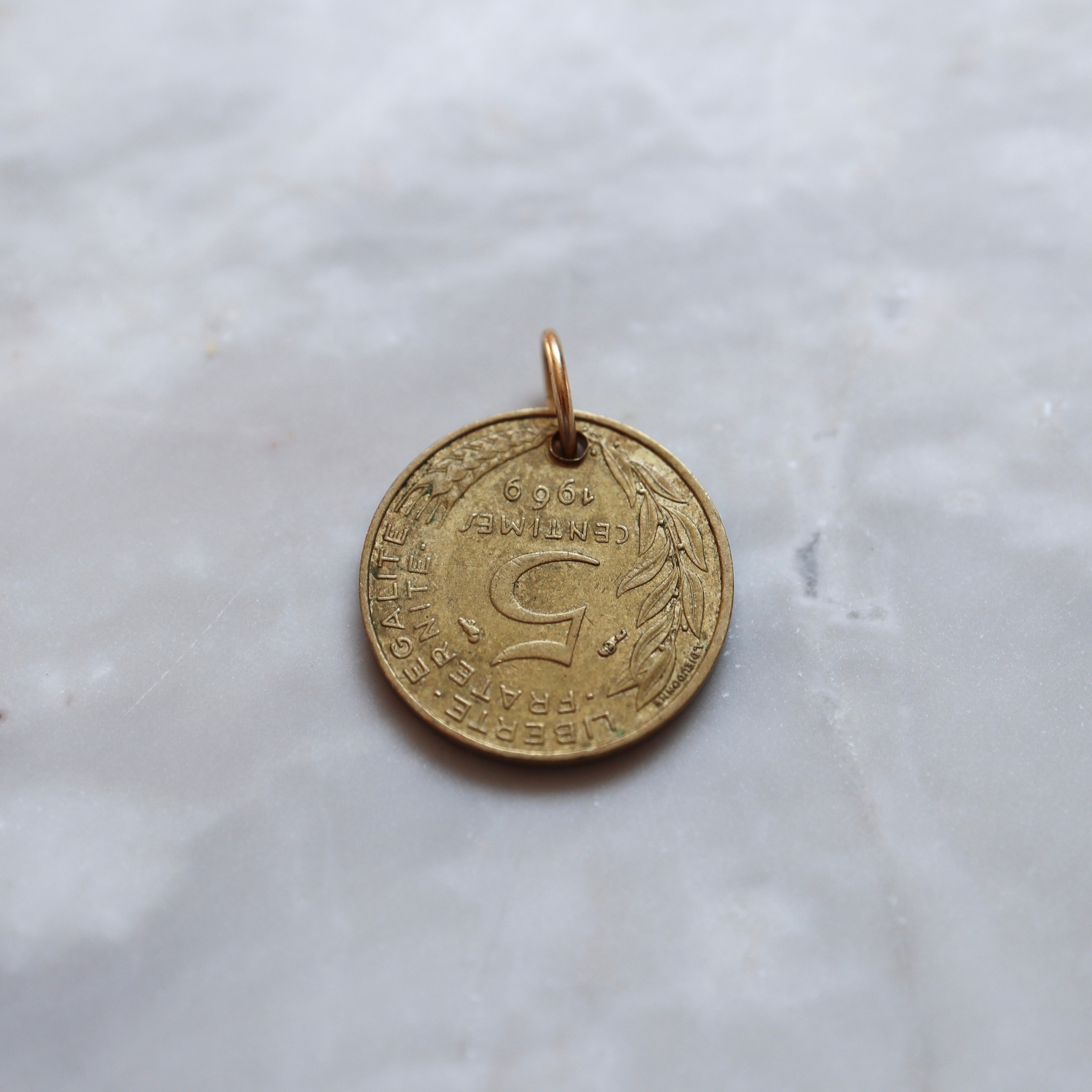 France | 5 Centimes Coin Pendant