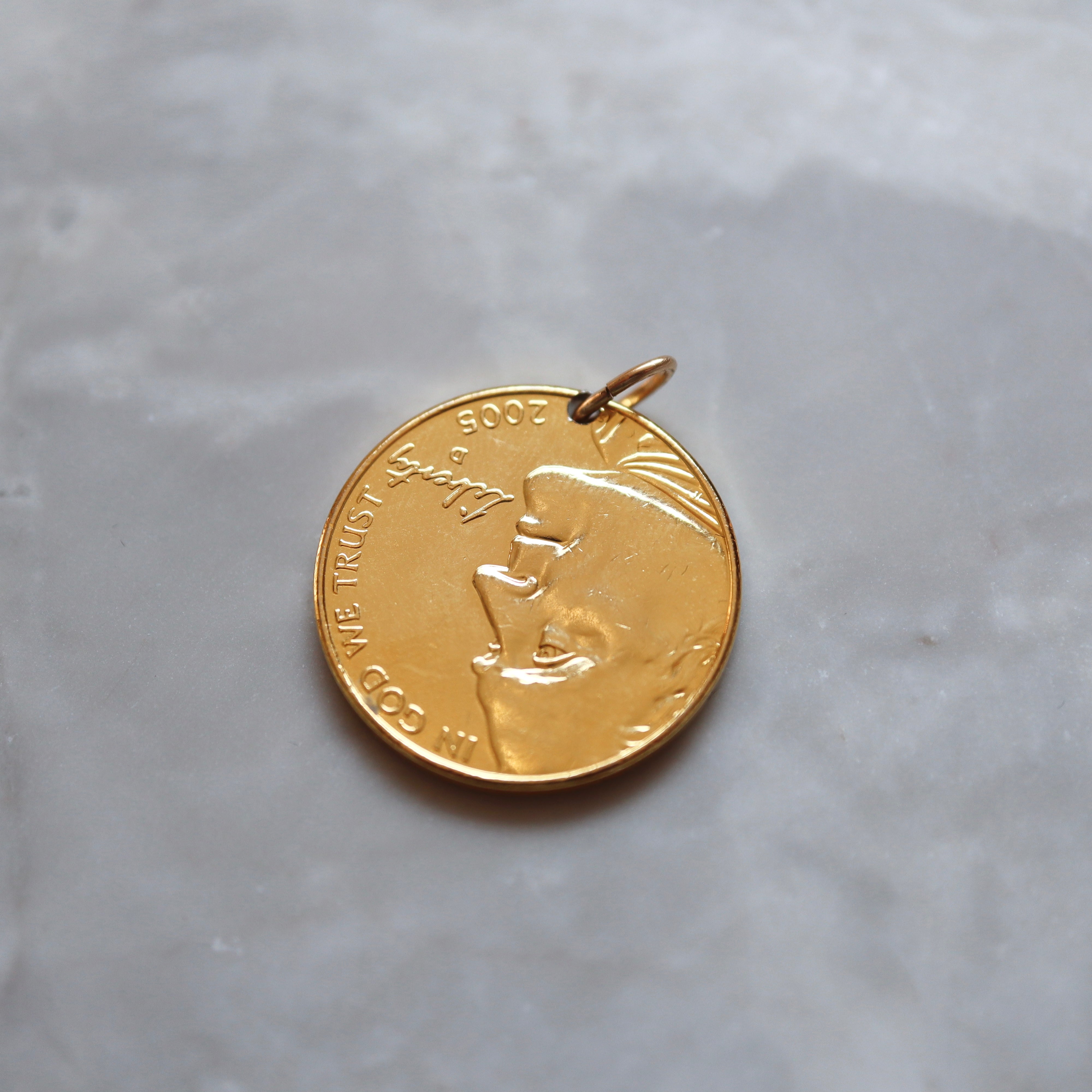 United States | 24K Gold Plated Buffalo Nickel Pendant