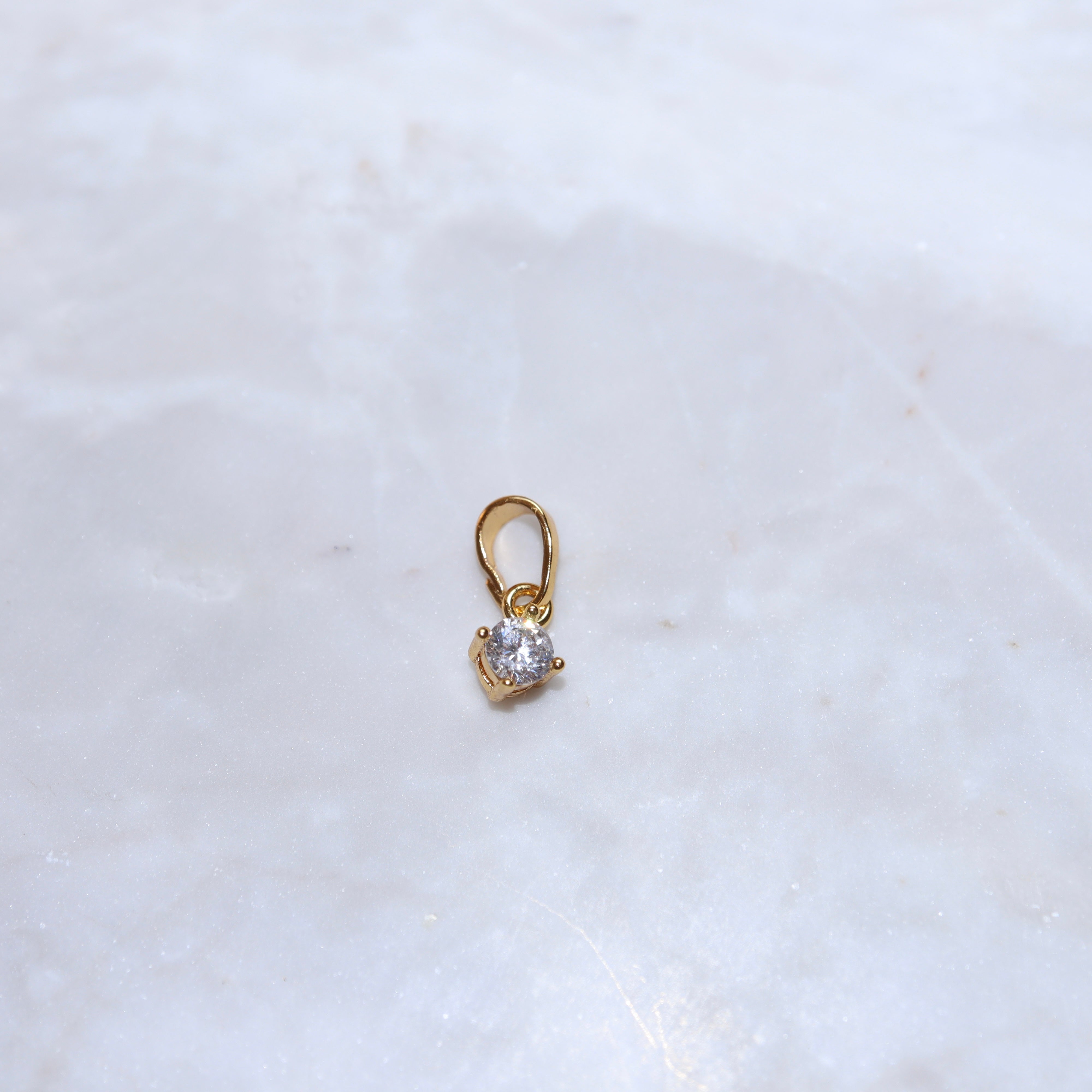 Cubic Zirconia Round Pendant
