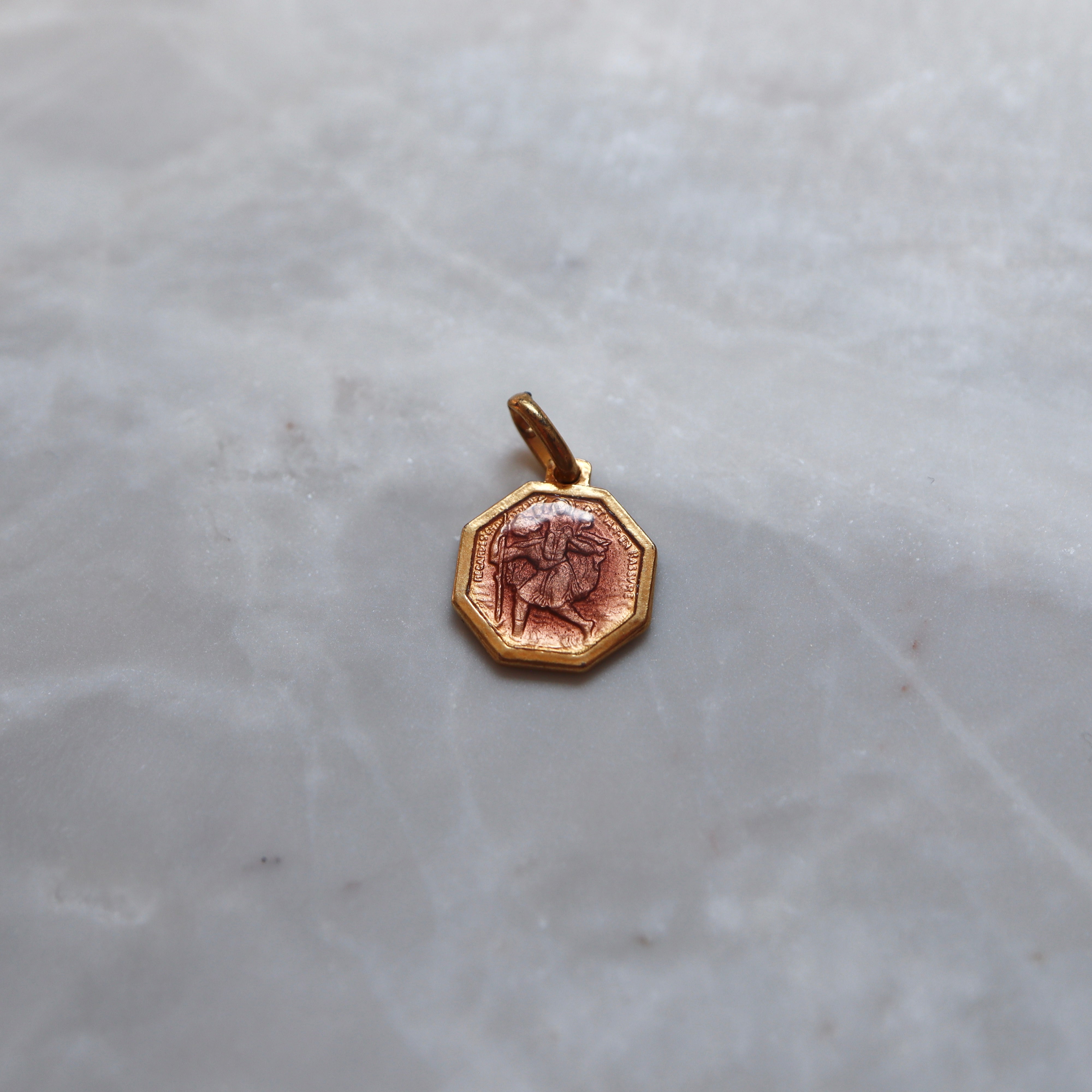 Saint Christopher Rose Gold Charm
