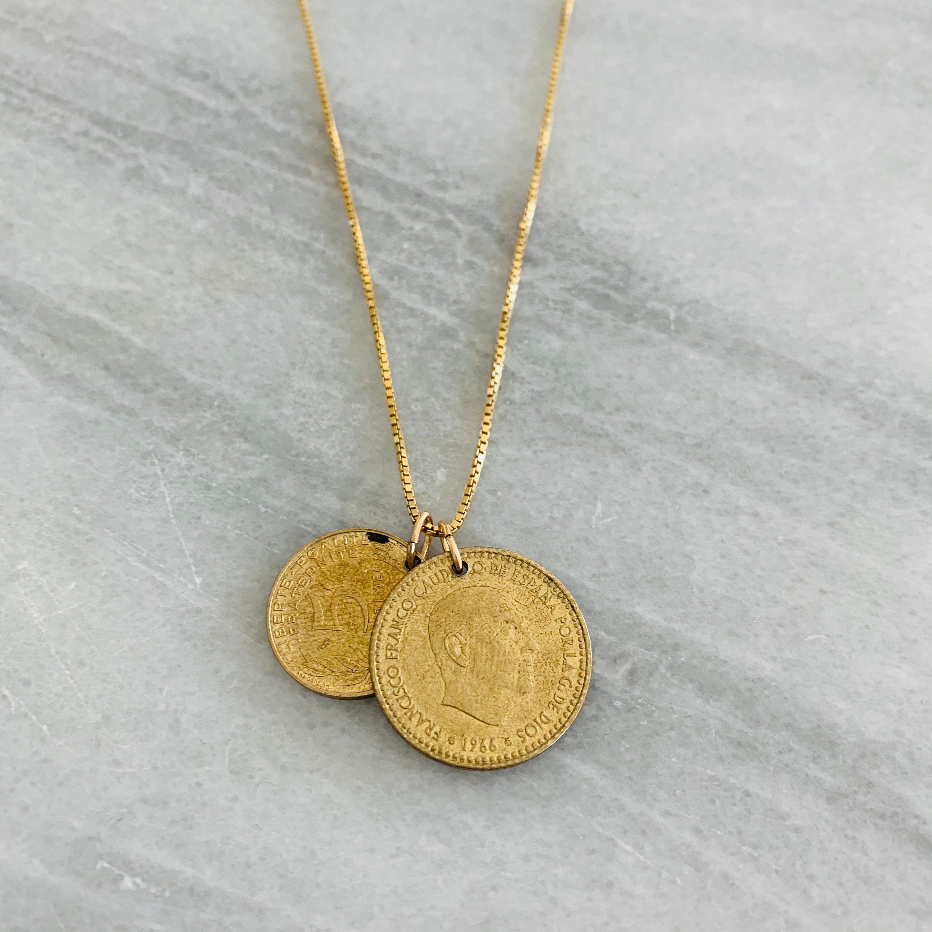 SPAIN & FRANCE | Vintage Coins Necklace
