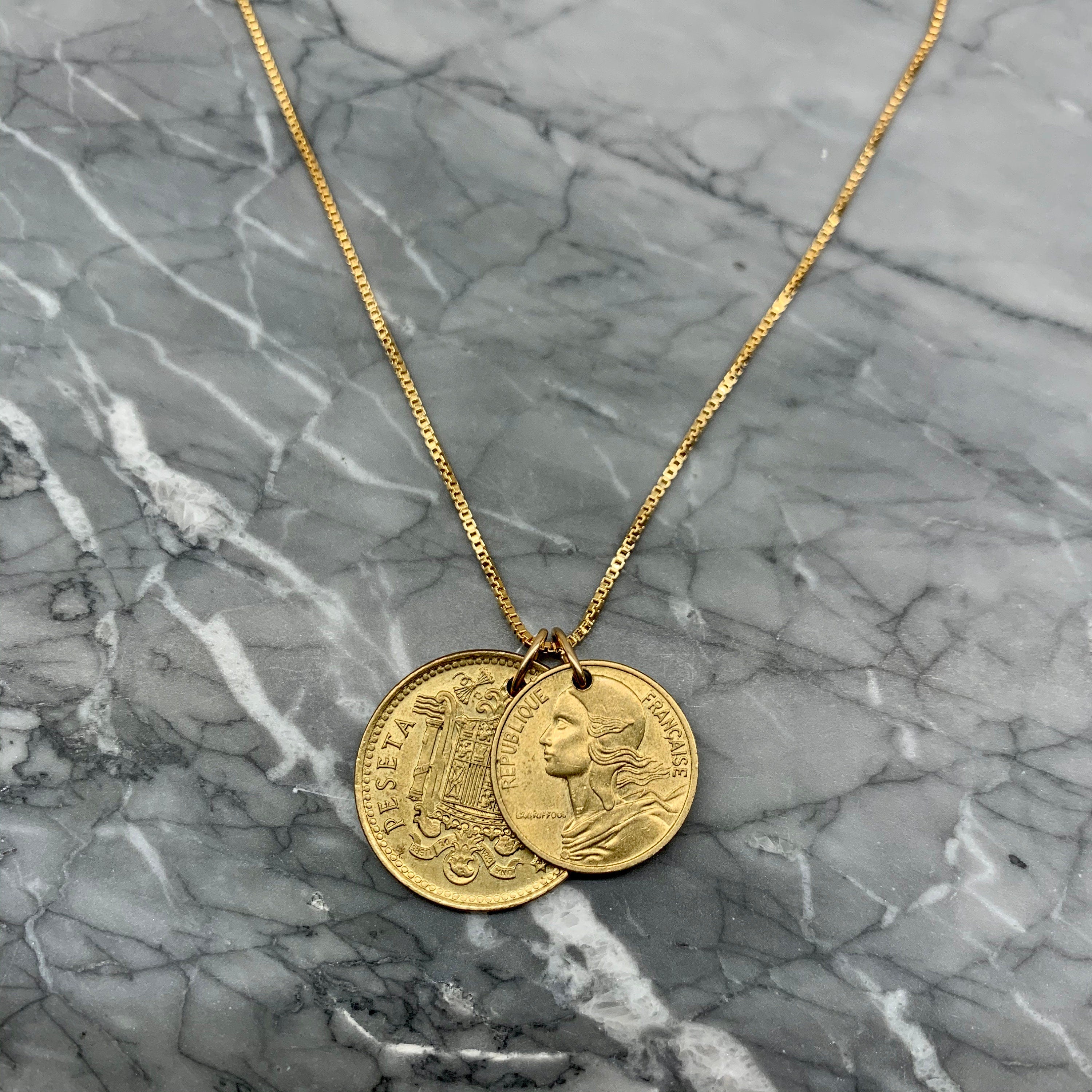 SPAIN & FRANCE | Vintage Coins Necklace