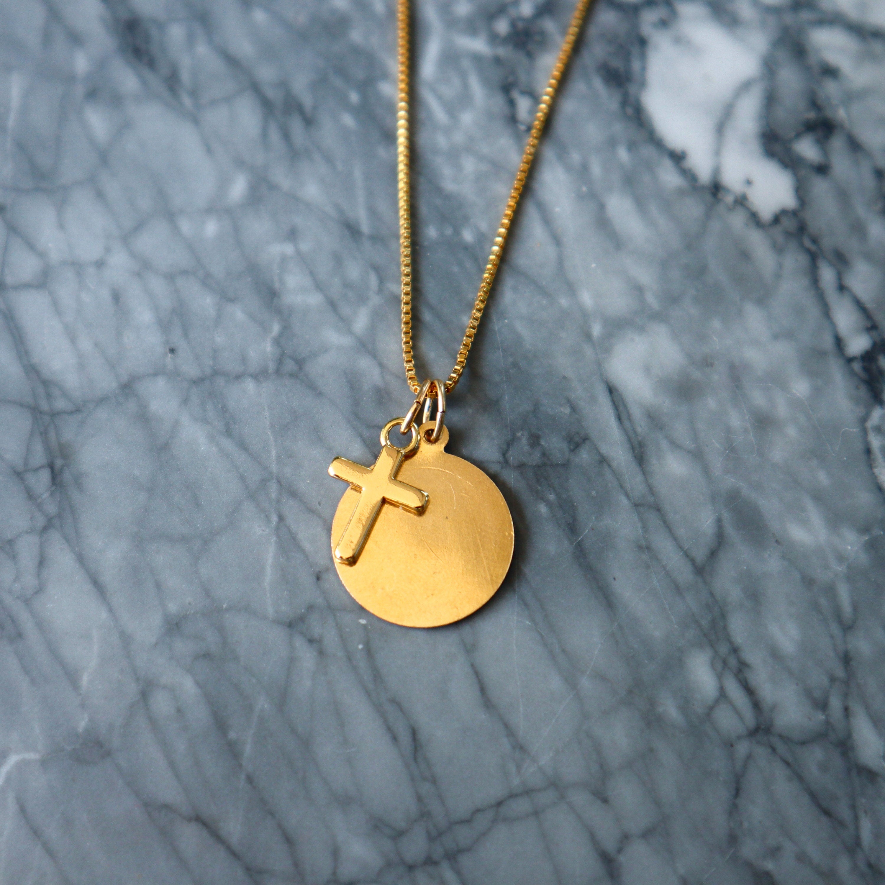 ST CHRISTOPHER & CROSS | Gold Filled Necklace