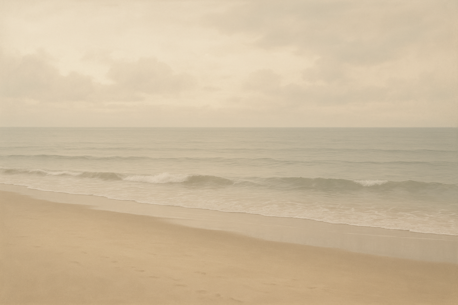 Neutral-toned beach scene