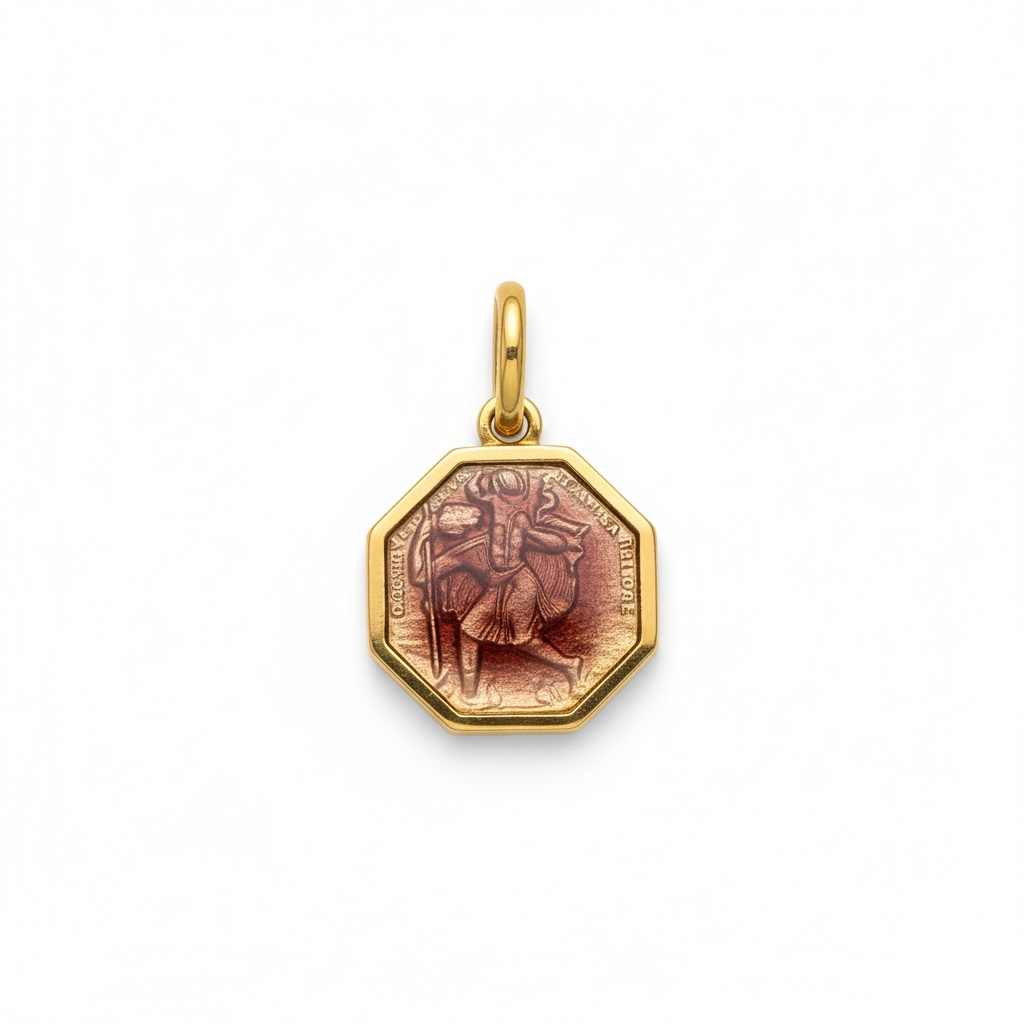Saint Christopher Rose Gold Charm