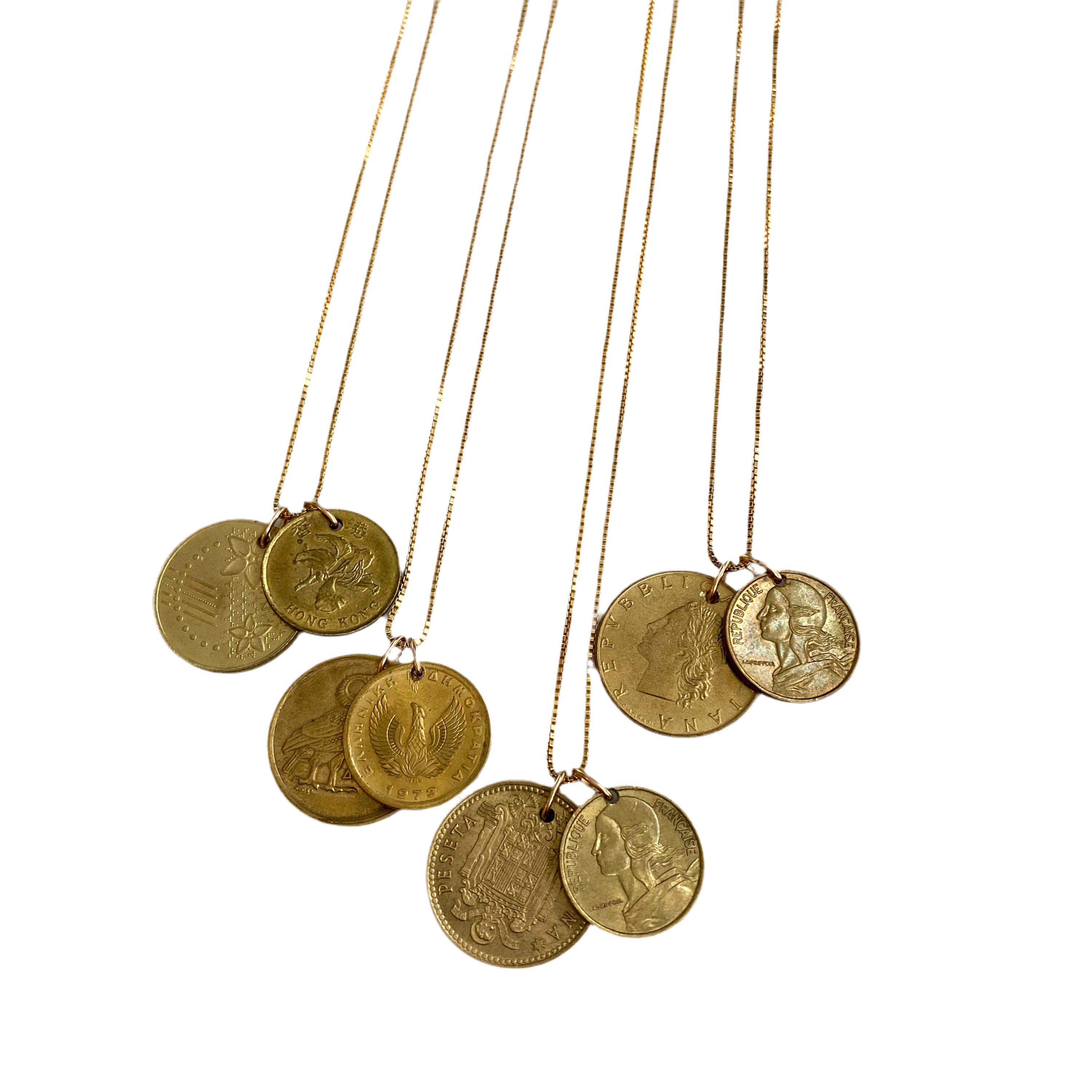 Heritage or Travel Coins Necklace