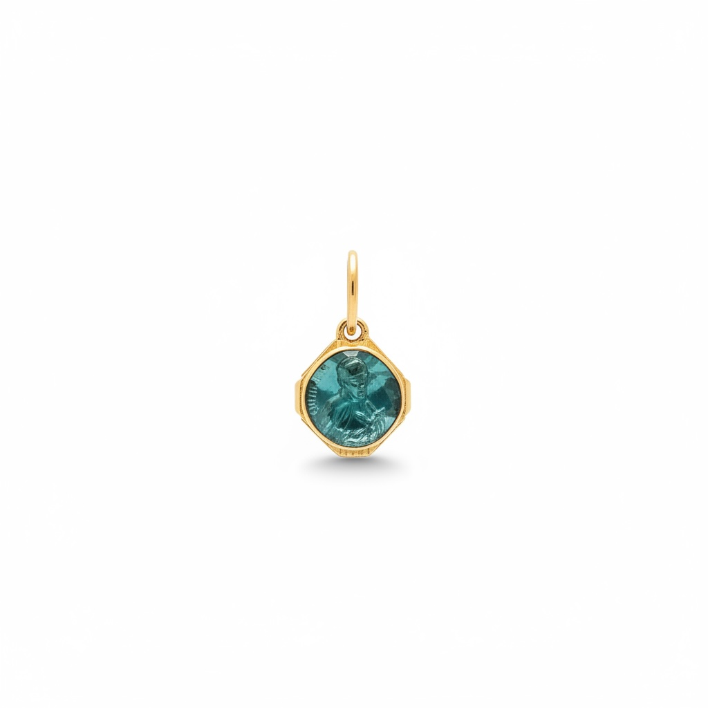 Saint Benedict Blue Enamel Pendant