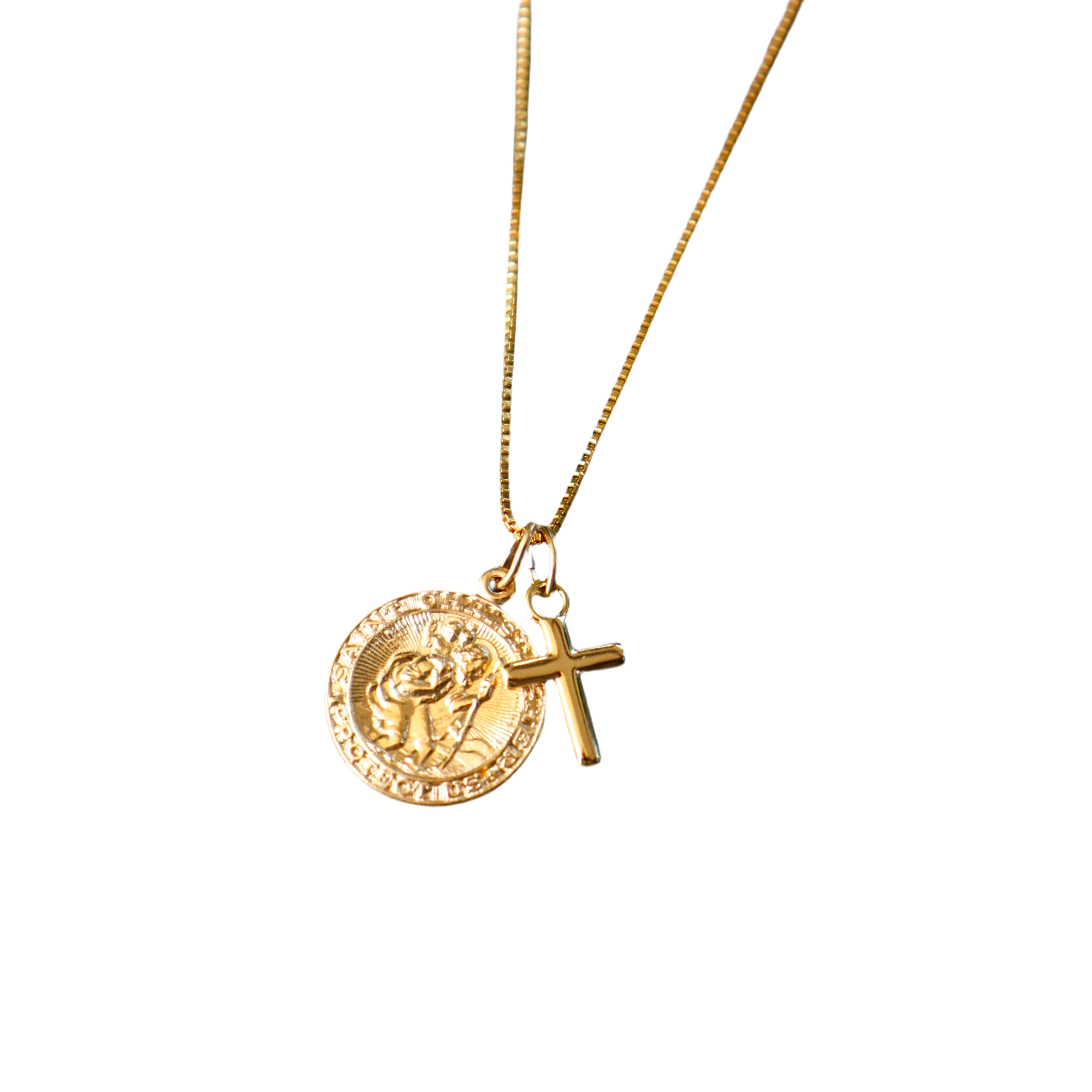 Saint Christopher + Cross Pendant