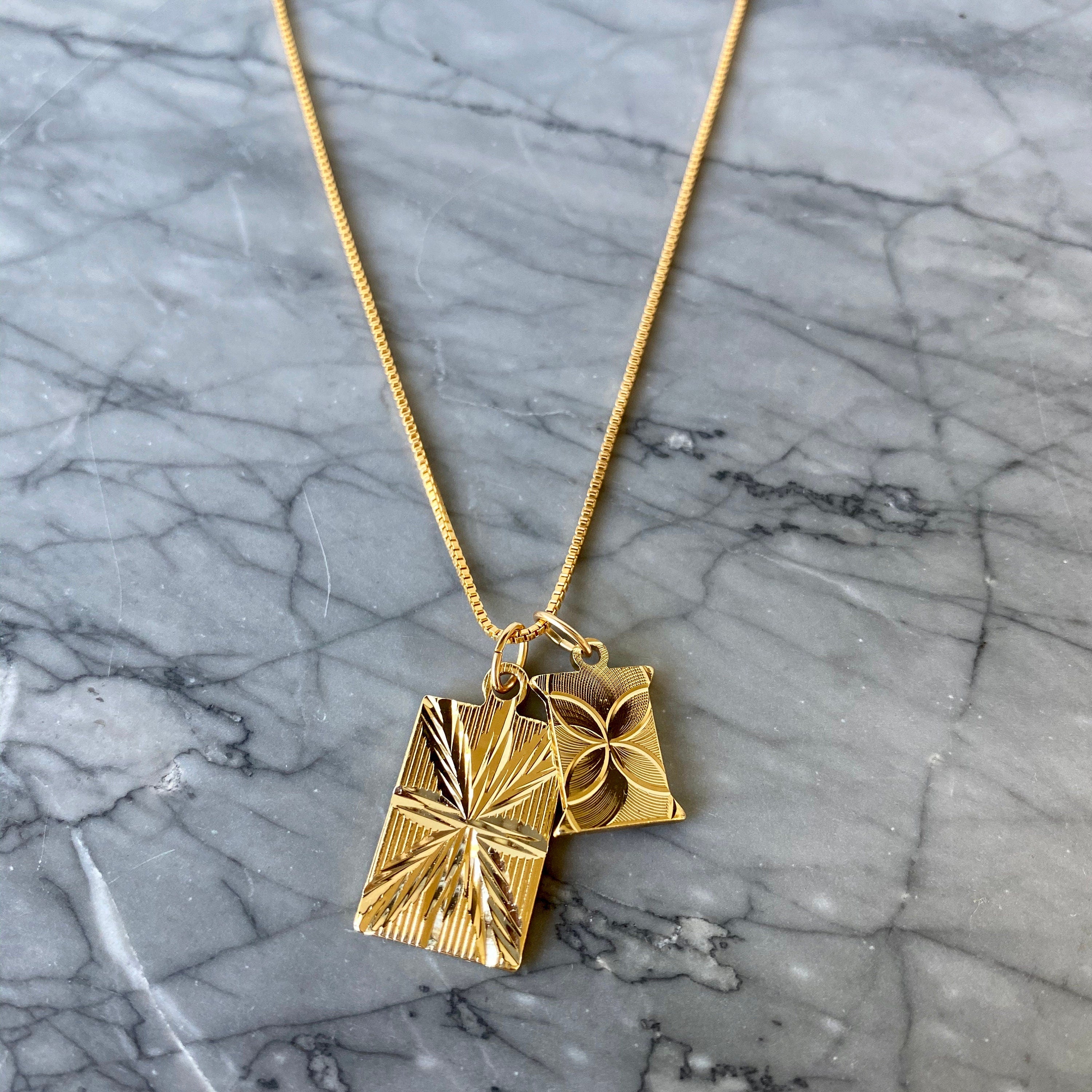 RETRO | Rectangle Gold Filled Necklace